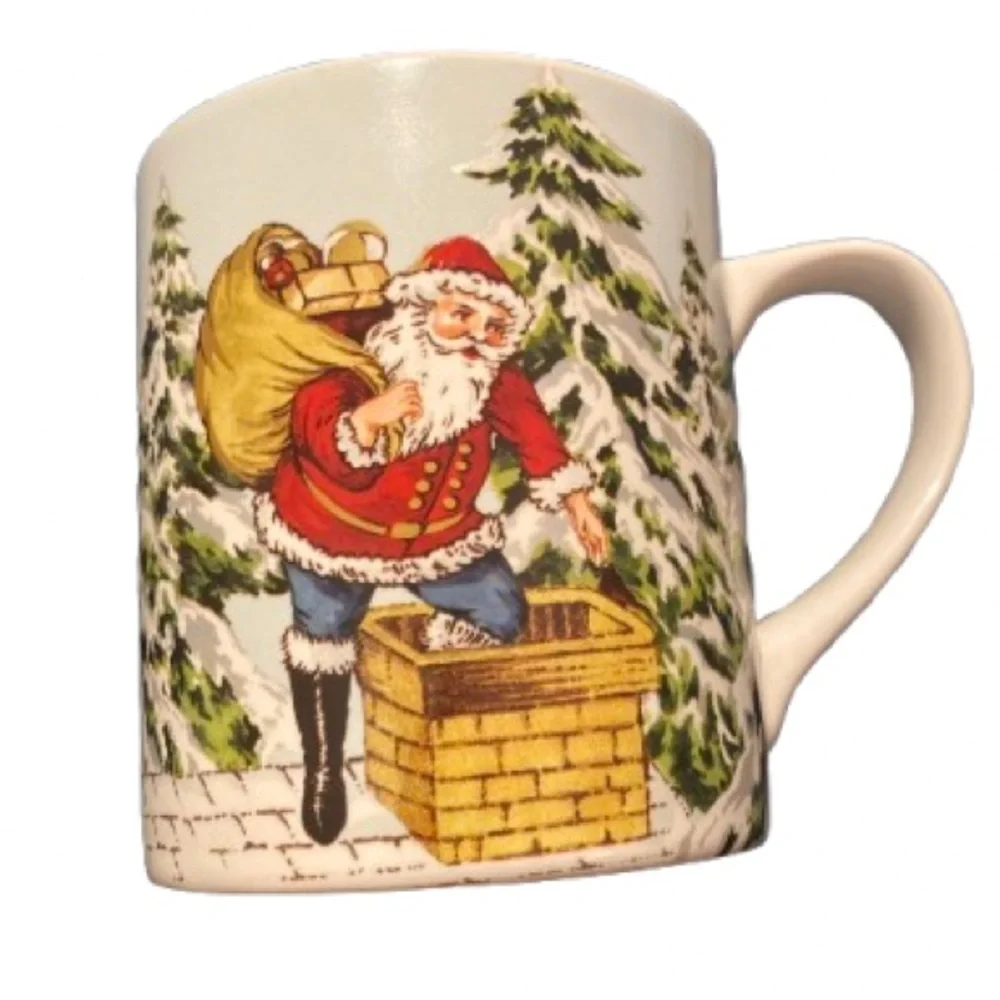 Williams Sonoma Santa Mug Winter Scene